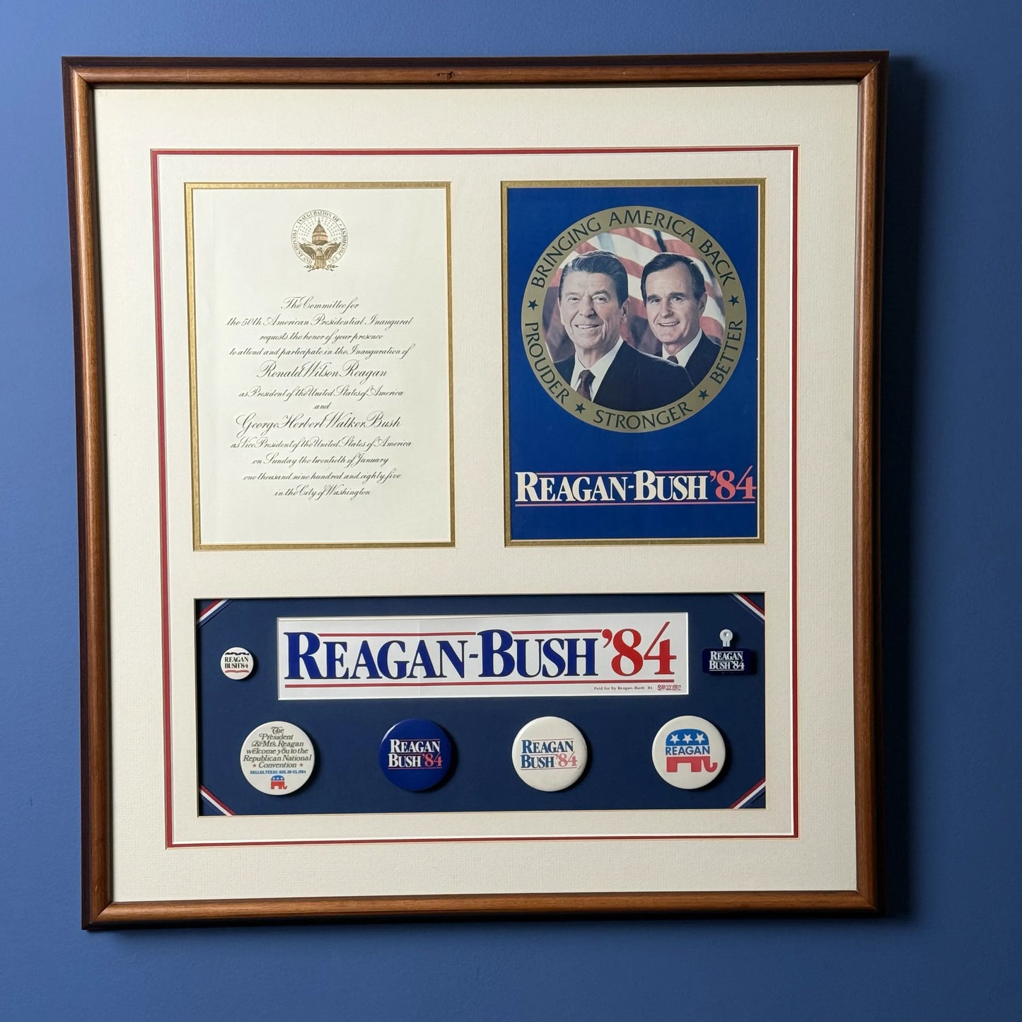 Reagan and Bush Campaign and Inauguration Collection — Framed