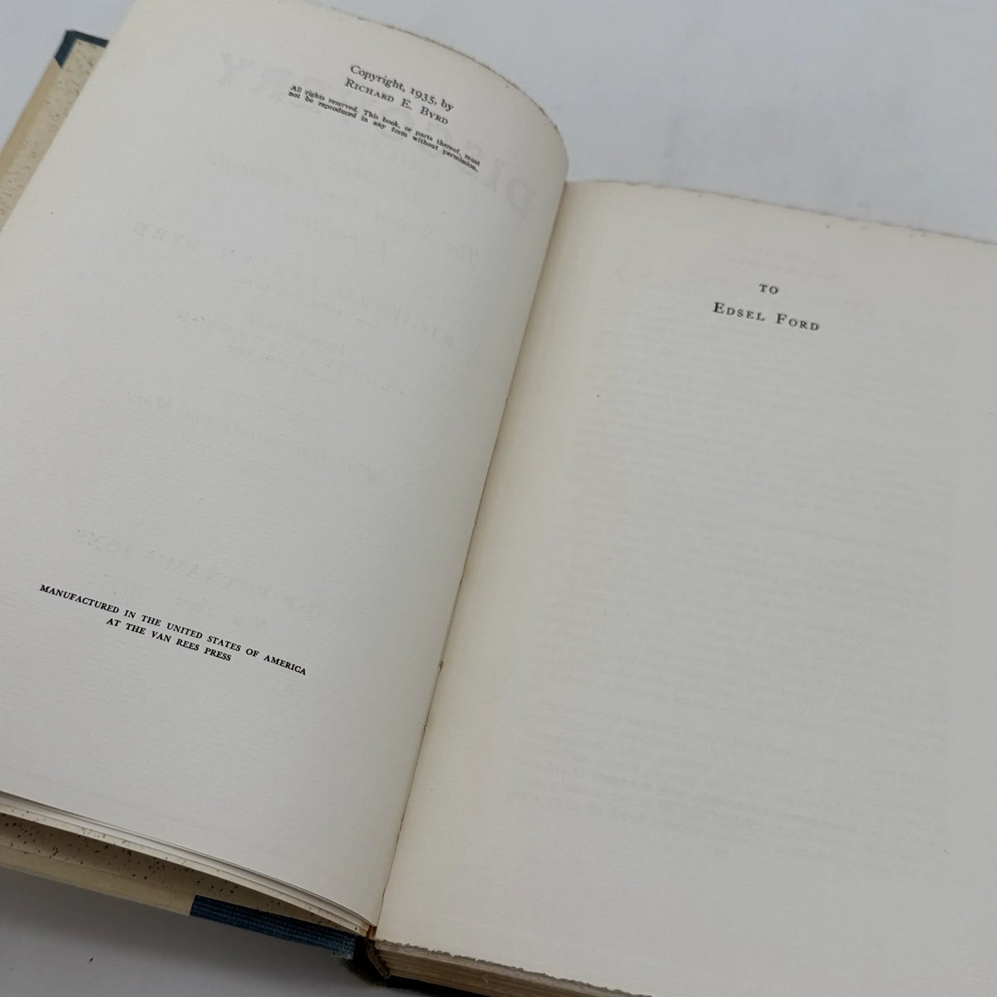 Limted edition signed by Admiral Byrd: "Discovery: The Story of the Second Byrd Antarctic Expedition" — 1935