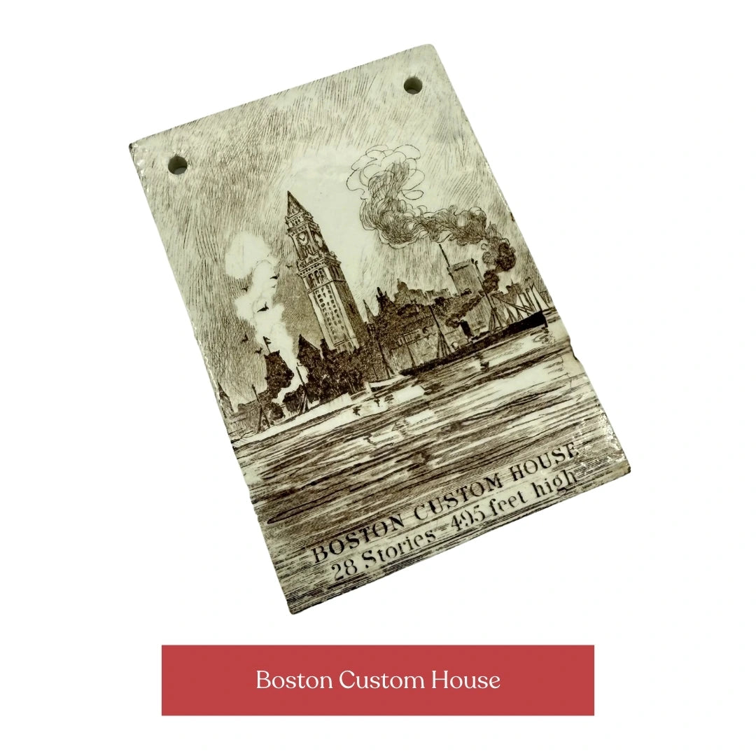 Calendar Tiles with Historic Scenes of the Mayflower, USS Constitution, and Historic Boston Landmarks — 1908 - 1920