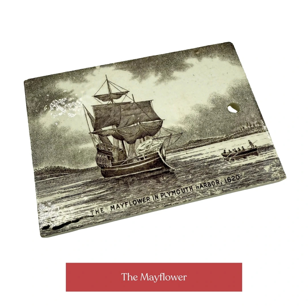 Calendar Tiles with Historic Scenes of the Mayflower, USS Constitution, and Historic Boston Landmarks — 1908 - 1920