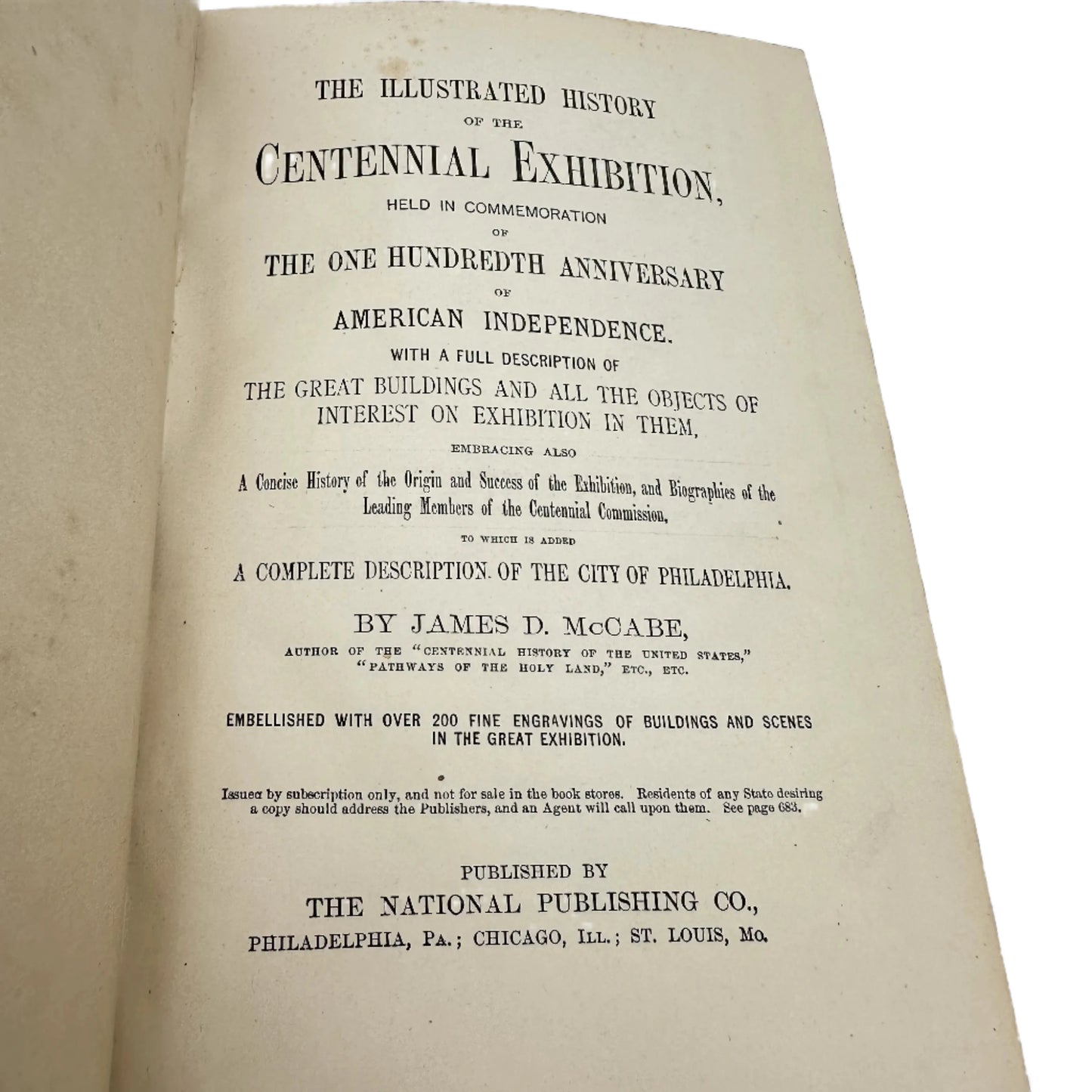 1876 "History of the Centennial Exhibition" by James D. McCabe