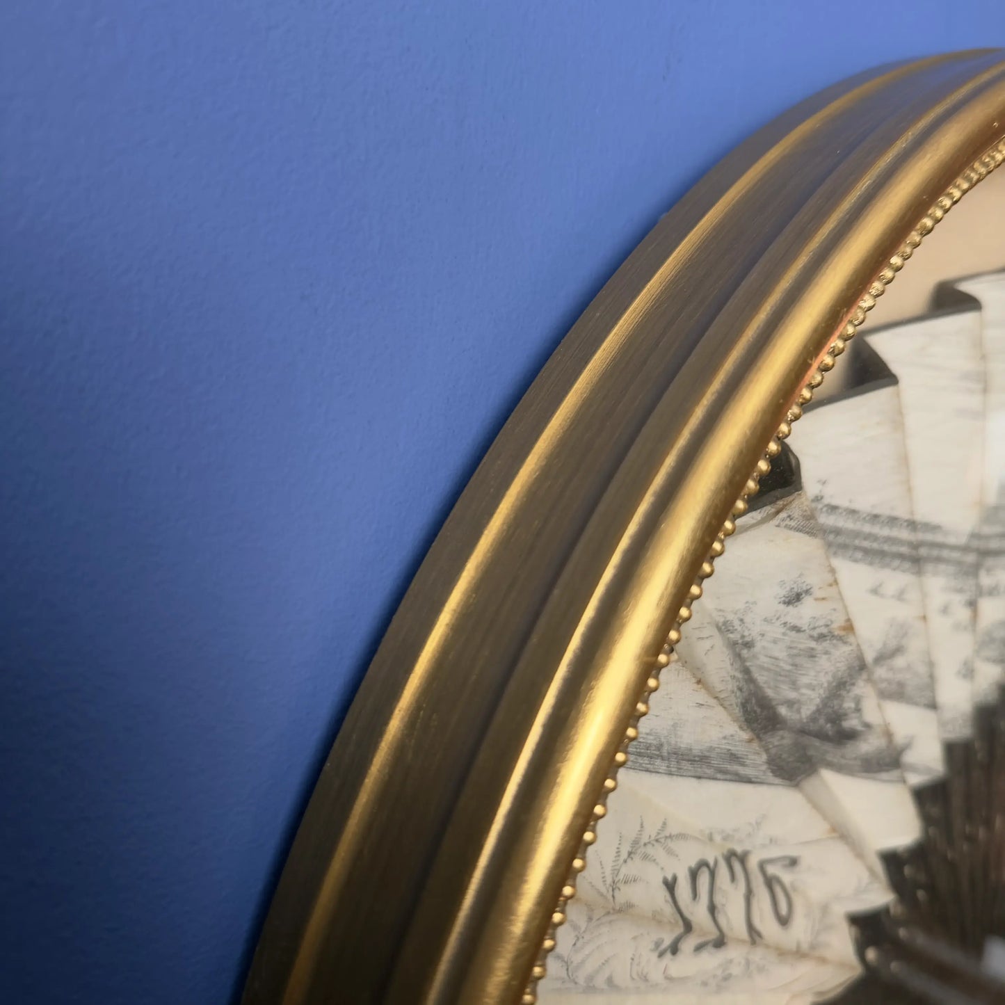 1876 Centennial Exposition Souvenir Fan — Framed in a gold custom display case