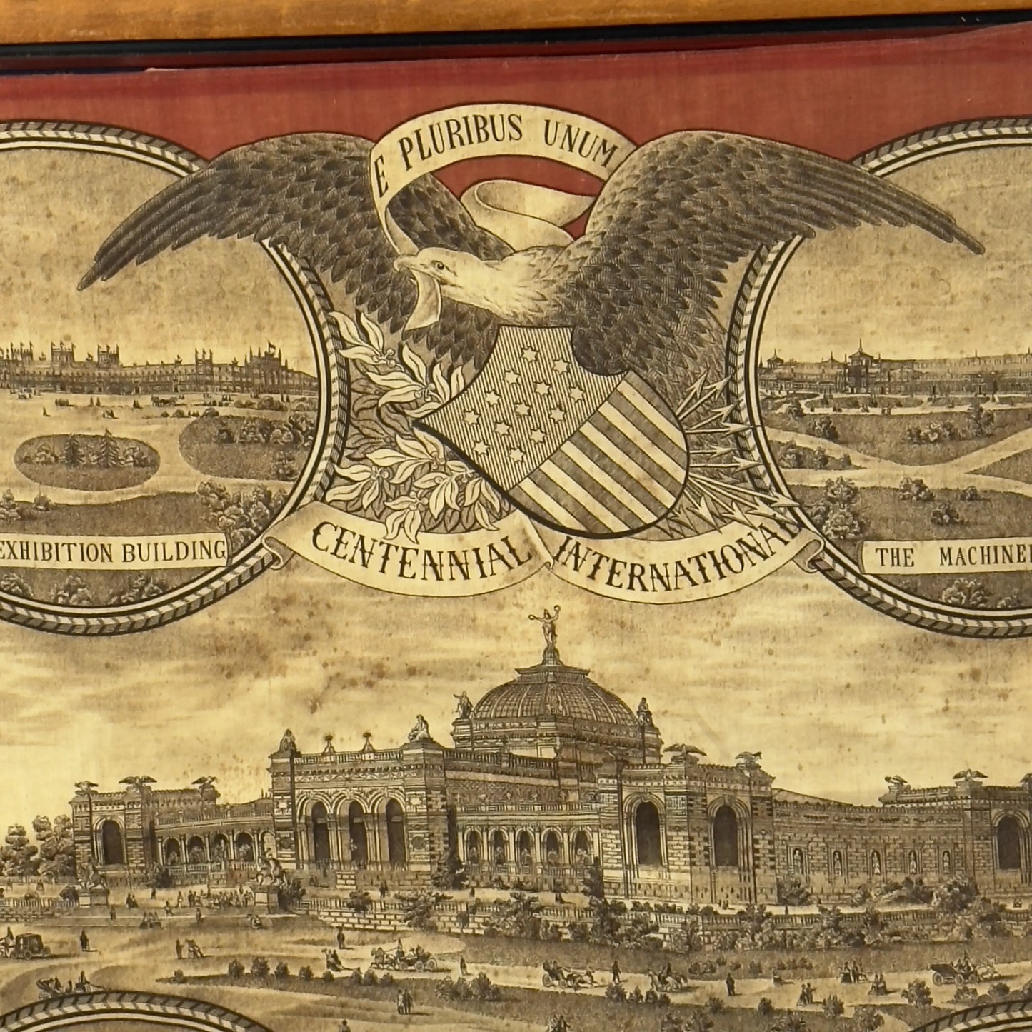1876 Centennial International Exhibition printed cloth — Framed or unframed