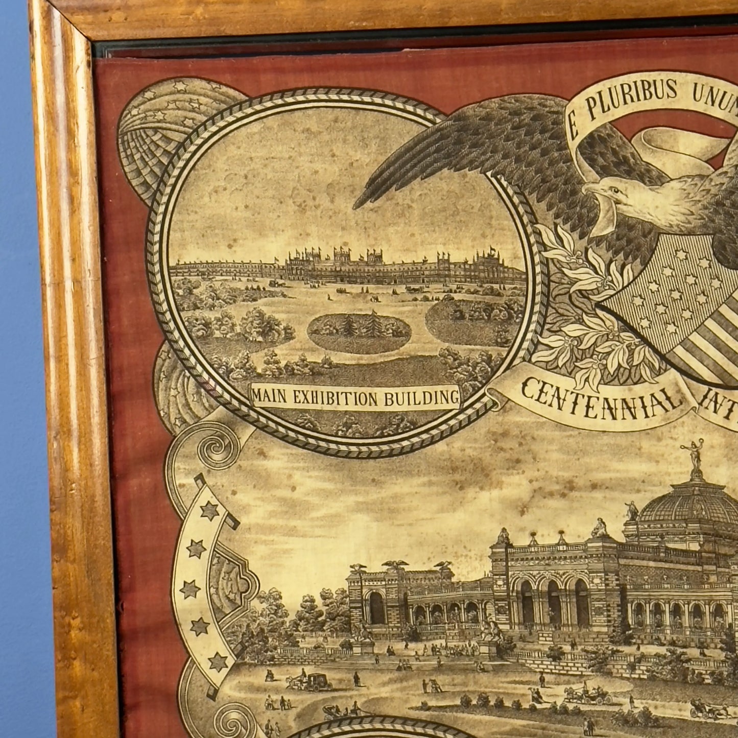 1876 Centennial International Exhibition printed cloth — Framed or unframed