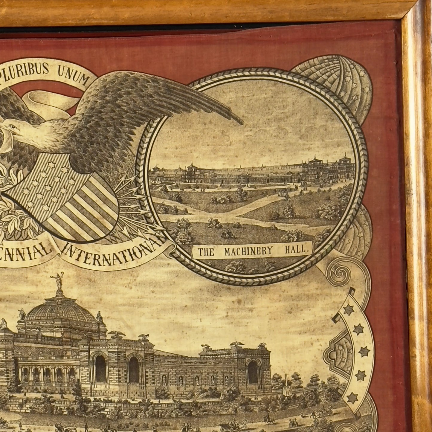1876 Centennial International Exhibition printed cloth — Framed or unframed