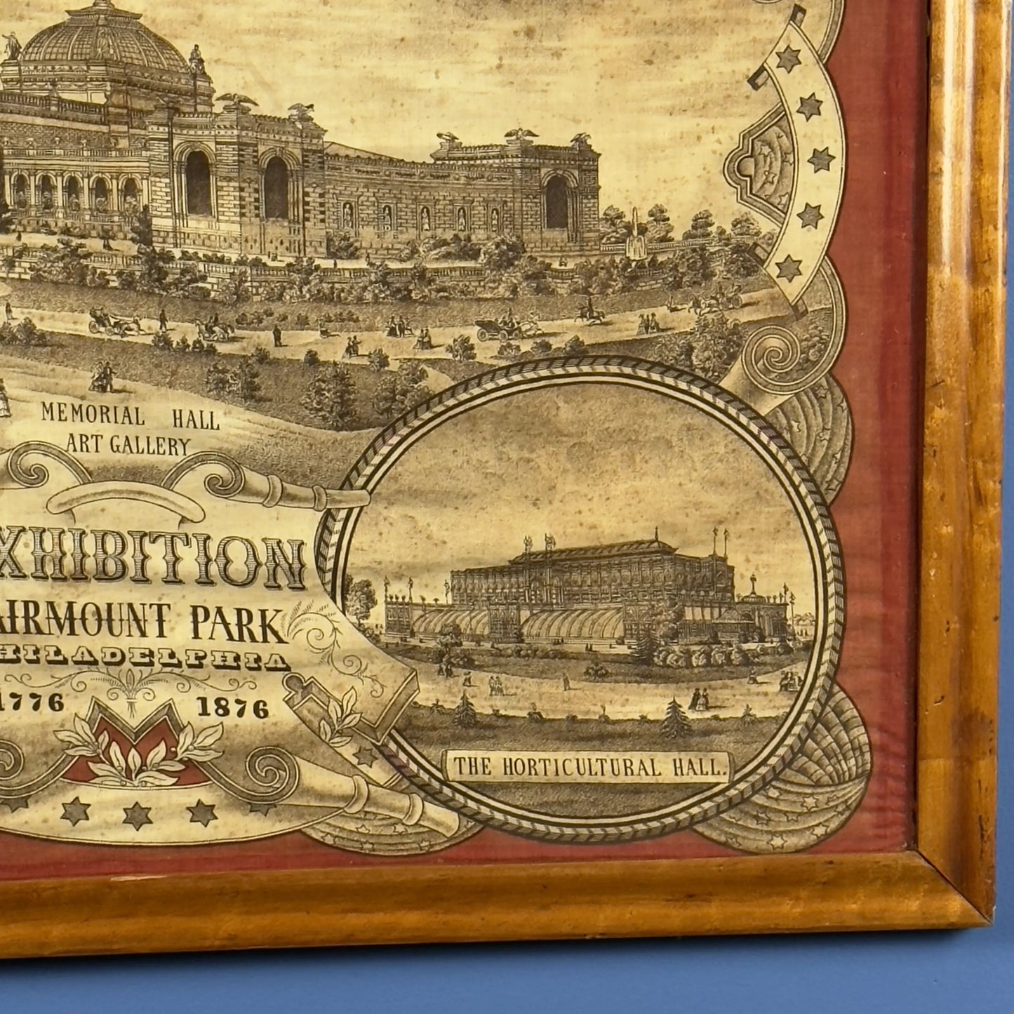 1876 Centennial International Exhibition printed cloth — Framed or unframed