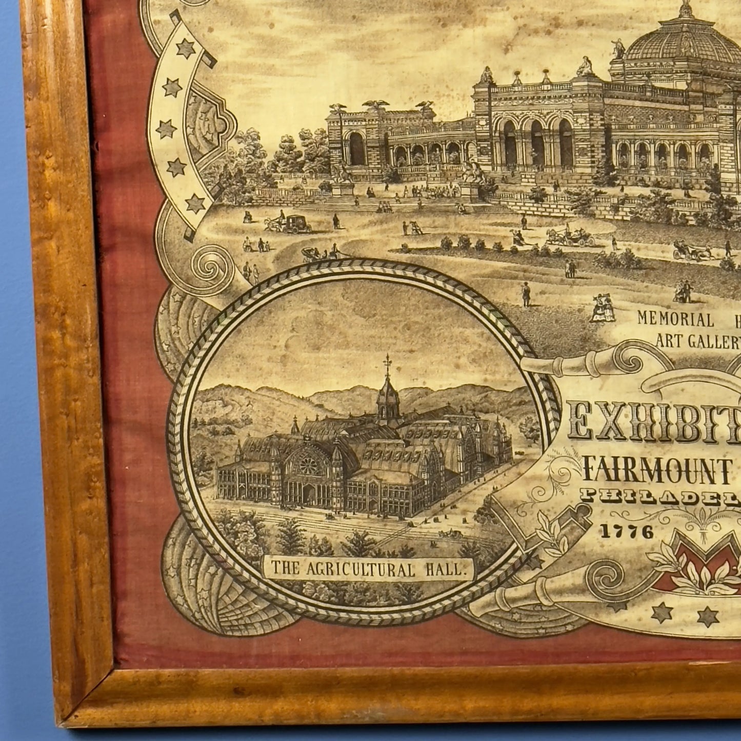 1876 Centennial International Exhibition printed cloth — Framed or unframed