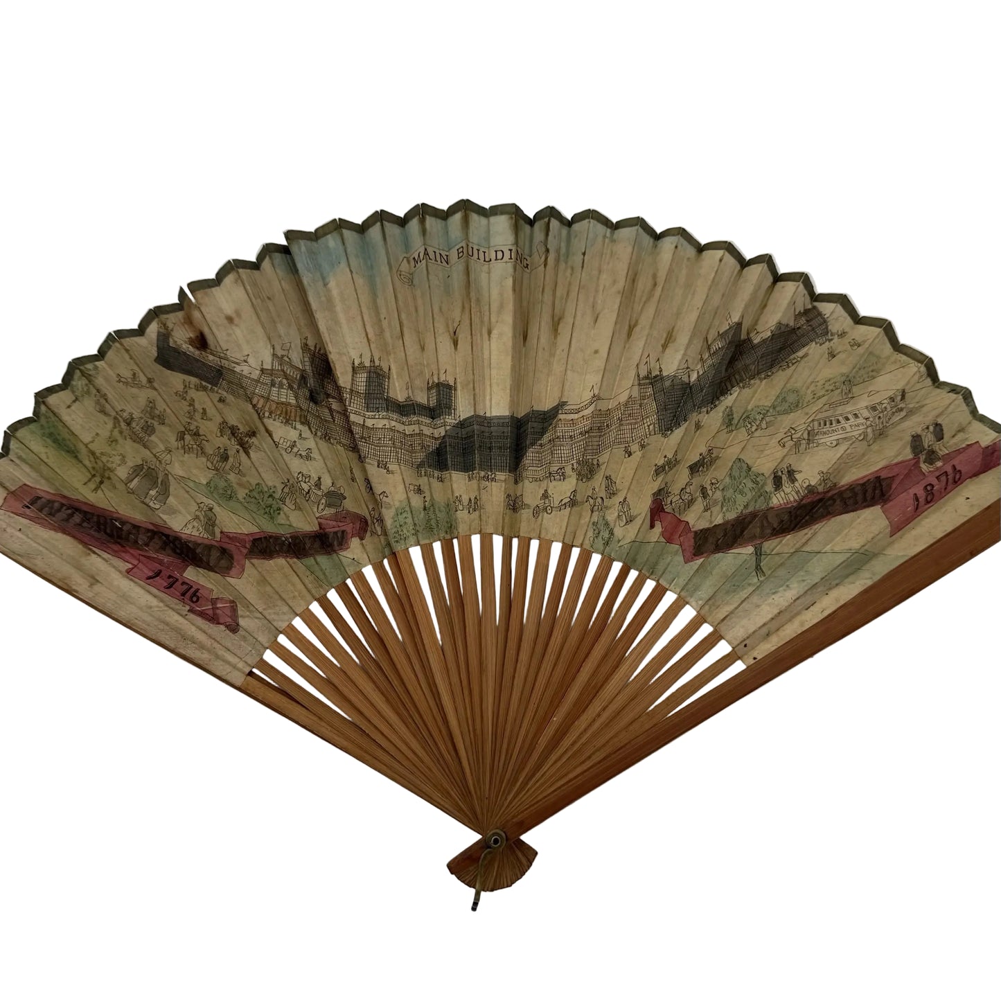 Hand painted 1876 Centennial Exposition Fan