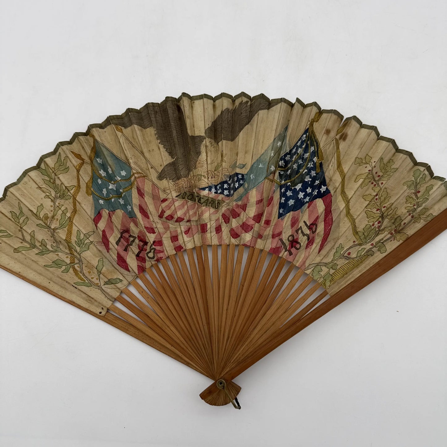 Hand painted 1876 Centennial Exposition Fan