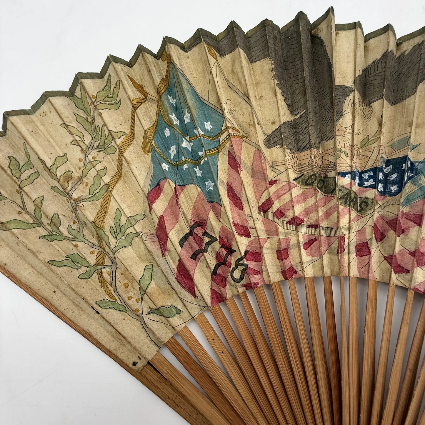 Hand painted 1876 Centennial Exposition Fan