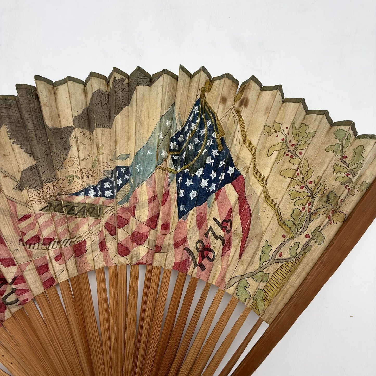 Hand painted 1876 Centennial Exposition Fan