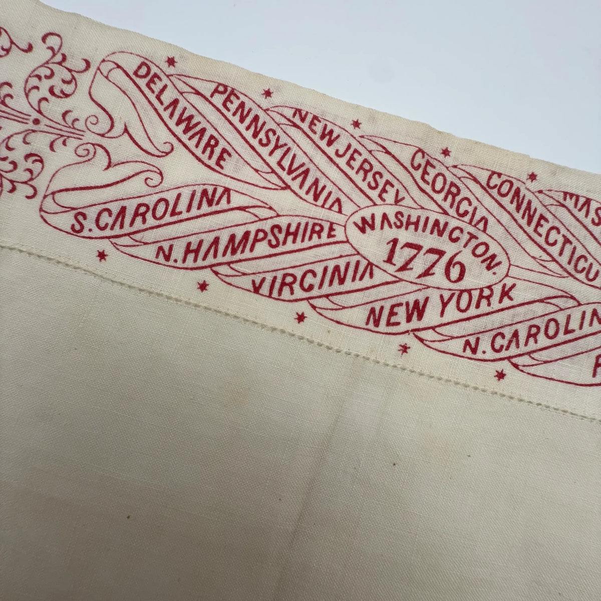Centennial Handkerchief — With the states in 1776 and 1876 printed around the edge