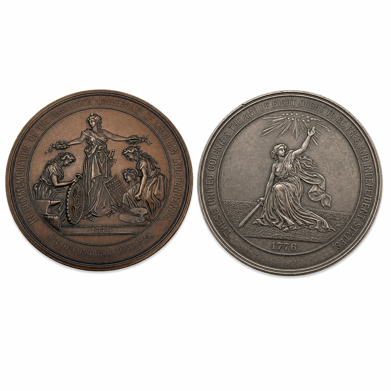 1876 U.S. Mint Independence Centennial Medals