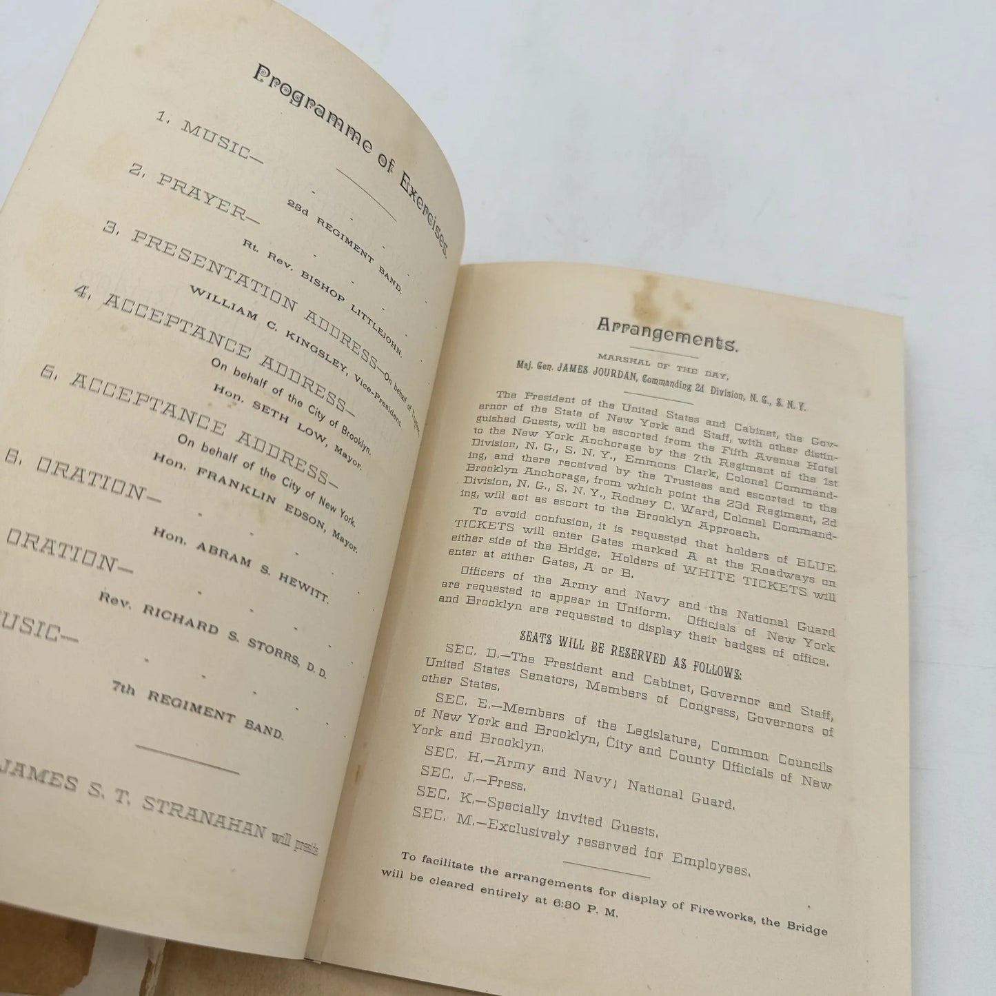 Opening Ceremonies of the New York and Brooklyn Bridge — May 24th, 1883