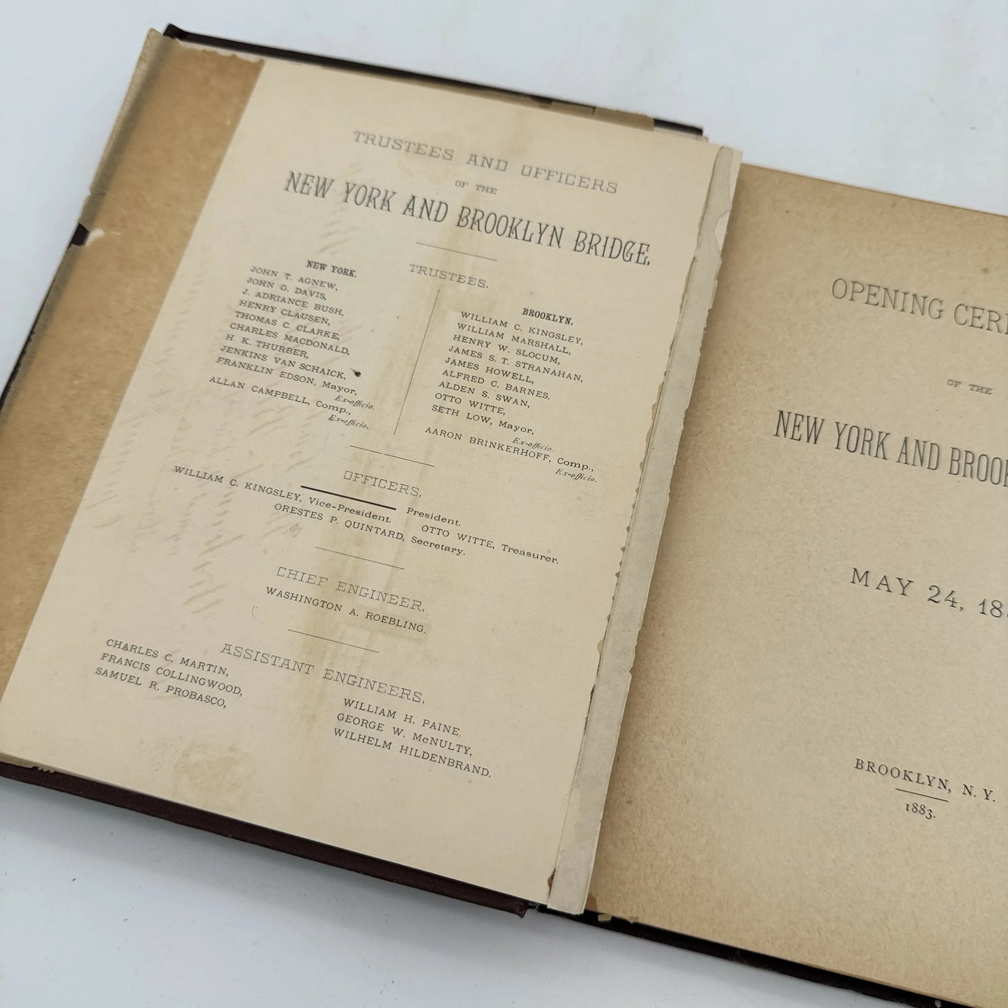 Opening Ceremonies of the New York and Brooklyn Bridge — May 24th, 1883