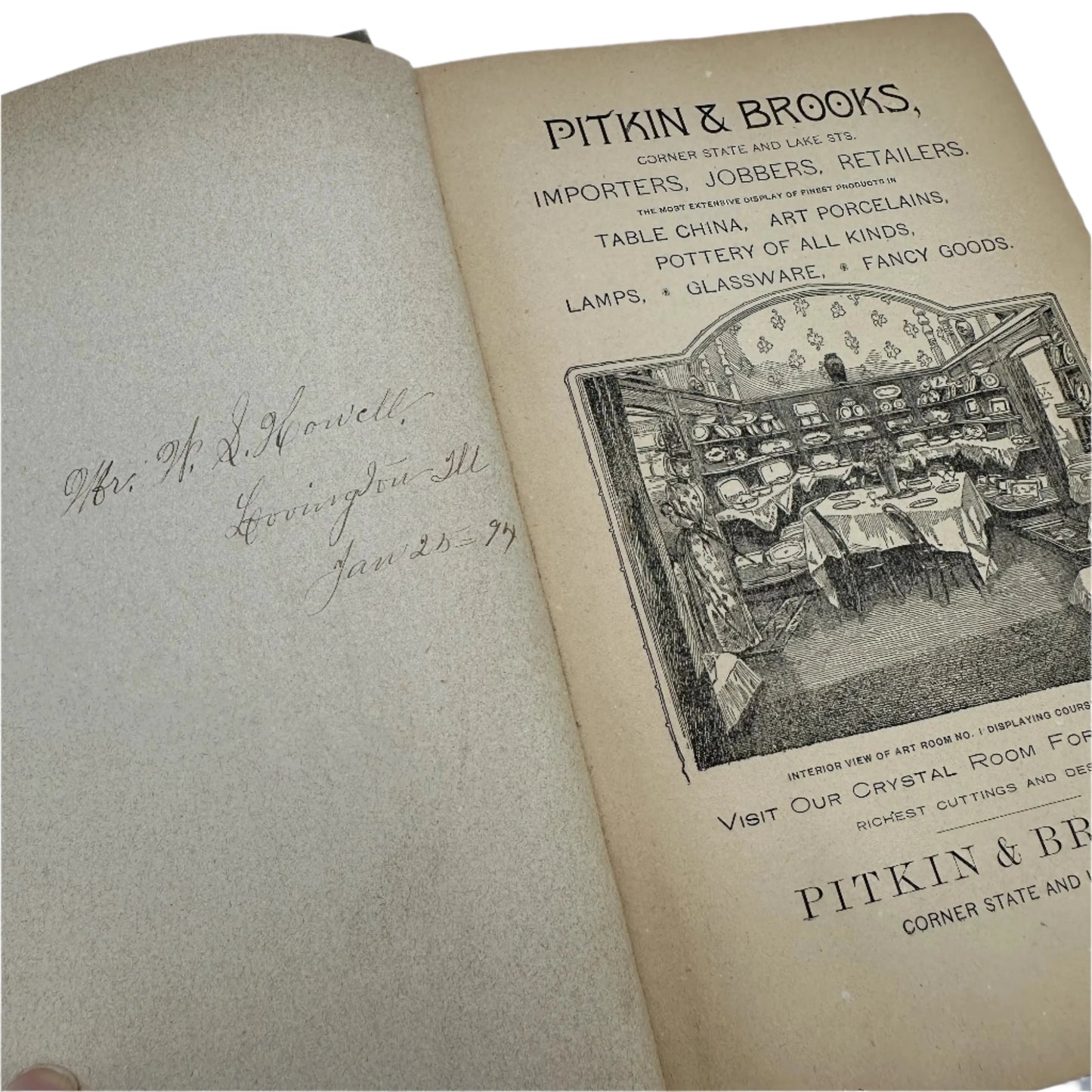 1893 "Artistic Guide to Chicago and the World's Columbian Exposition" with smaller blue book with images of Chicago