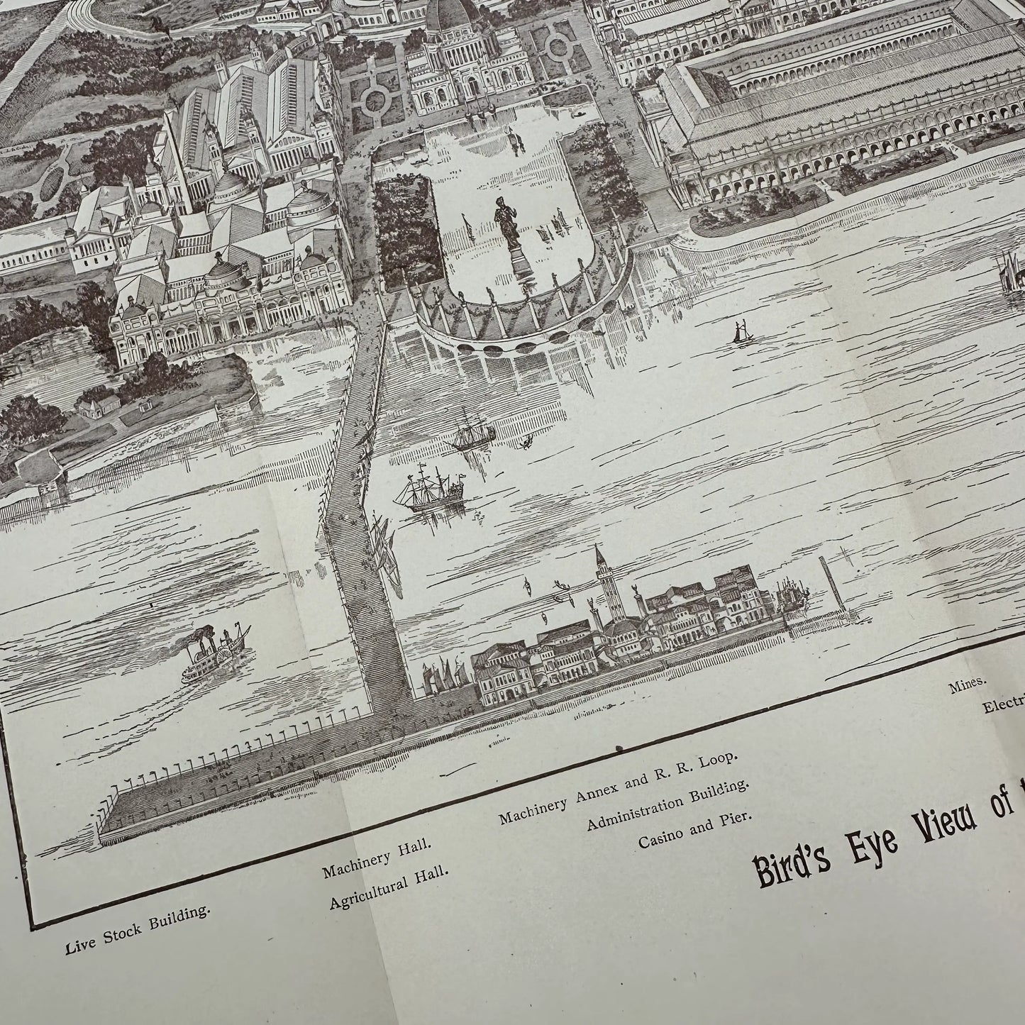 1893 "Artistic Guide to Chicago and the World's Columbian Exposition" with large fold out map of the Exposition grounds