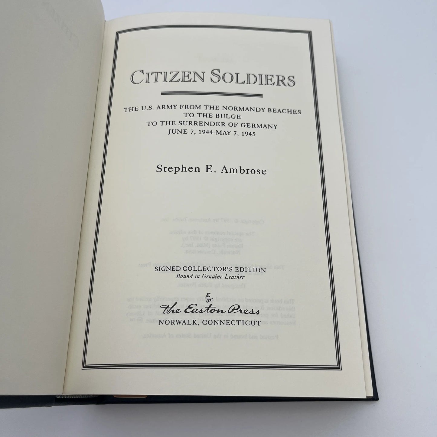 "Citizen Soldiers" Signed by Stephen E. Ambrose - Leather-bound, gilt-edged Easton Press edition 6