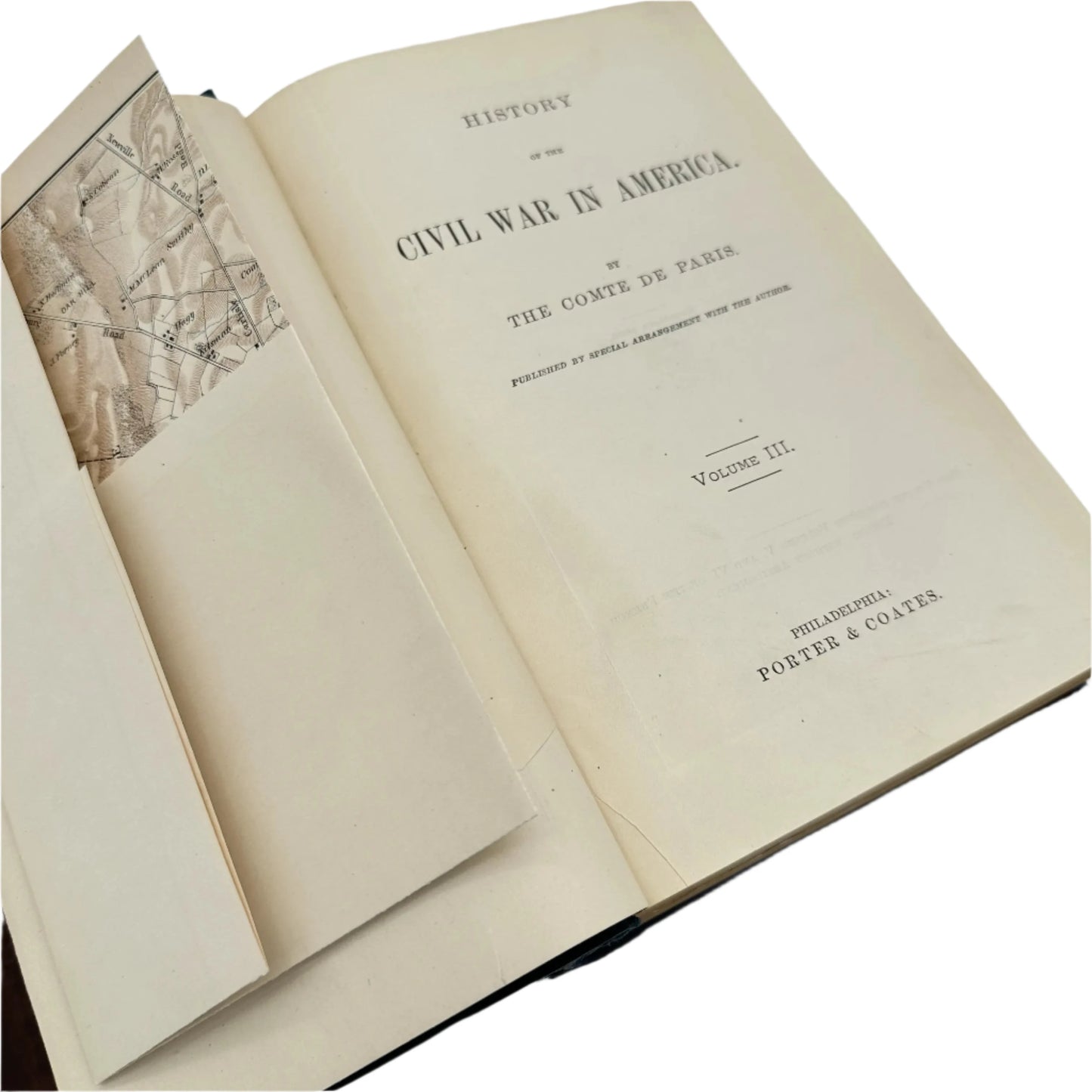 1875 "History of the Civil War in America" by Louis Philippe Albert, The Comte de Paris — Four volume set