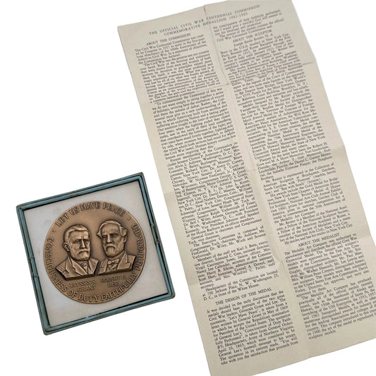 Civil War Centennial Bronze Medal with Ulysses Grant & Robert E. Lee from The History List Rare Finds