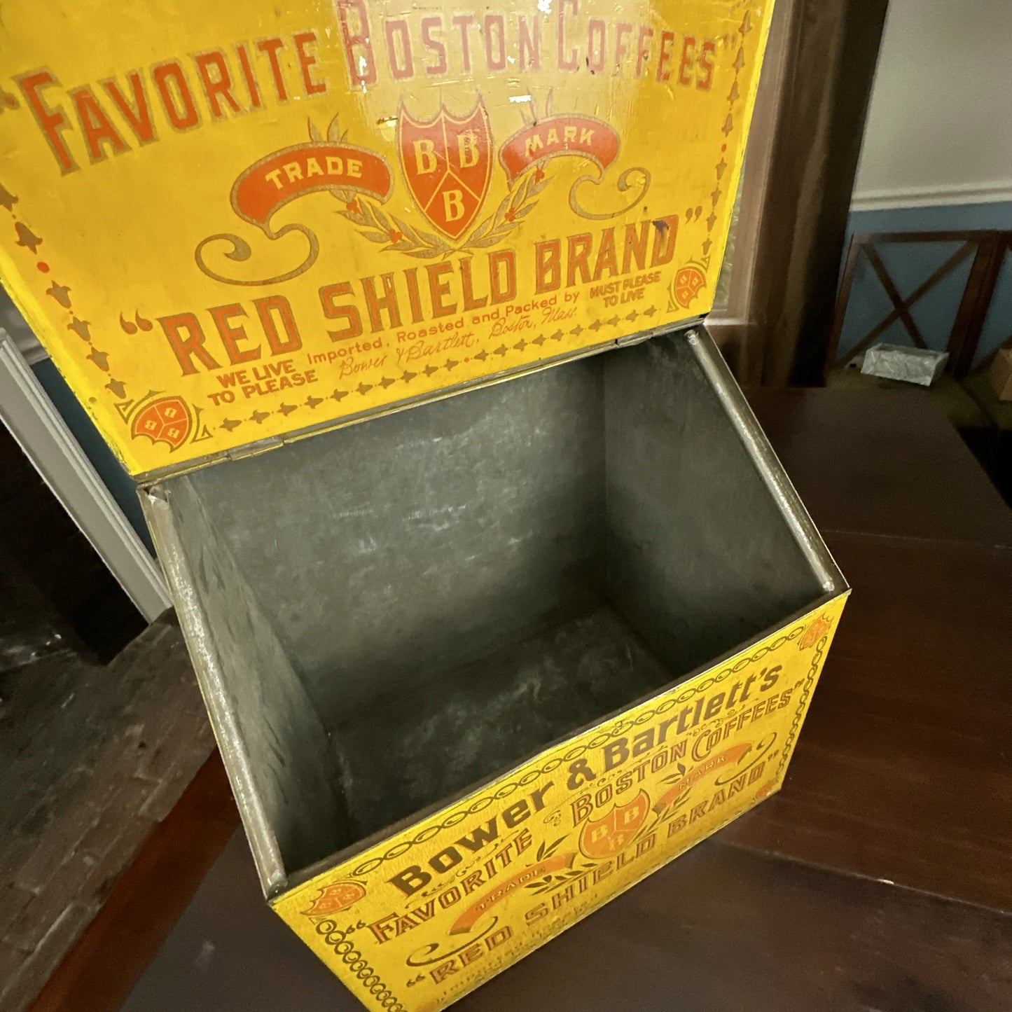 Bower & Bartlett's Favorite Boston Coffee Red Shield Coffee General Store Tin