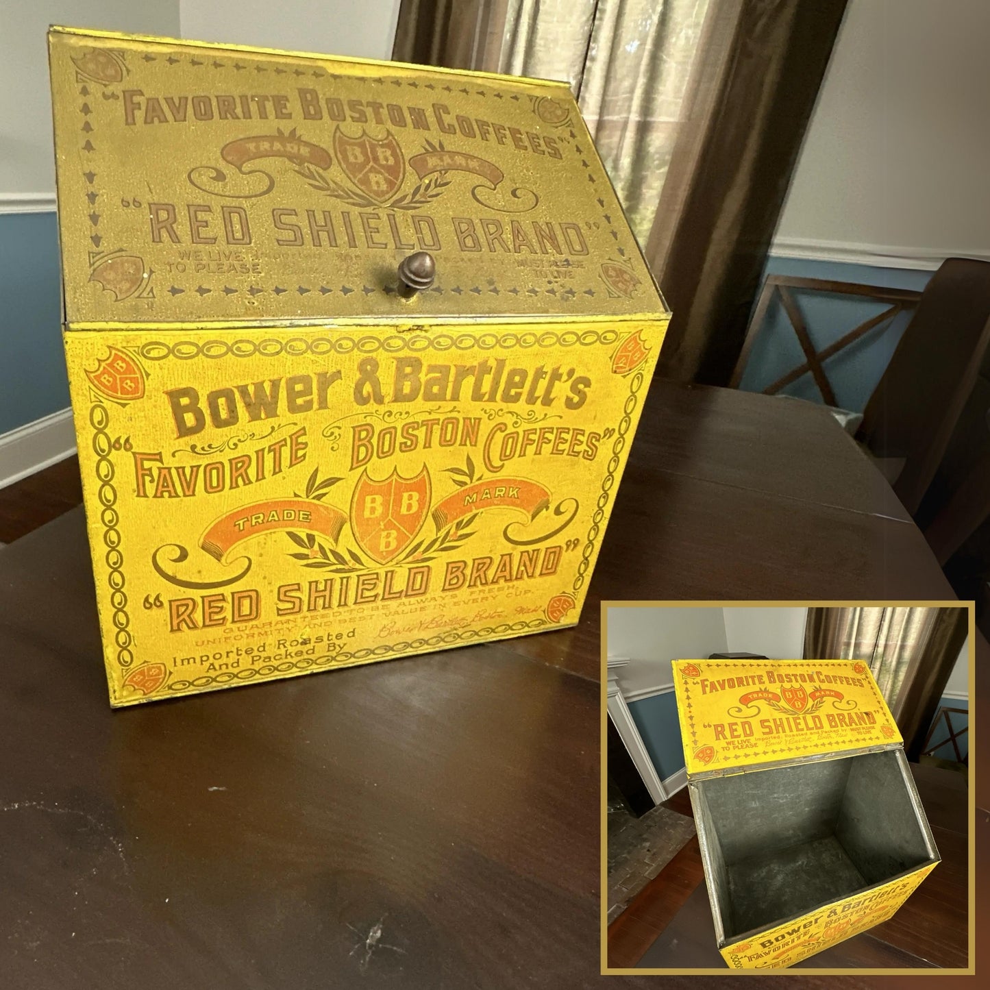 Bower & Bartlett's Favorite Boston Coffee Red Shield Coffee General Store Tin