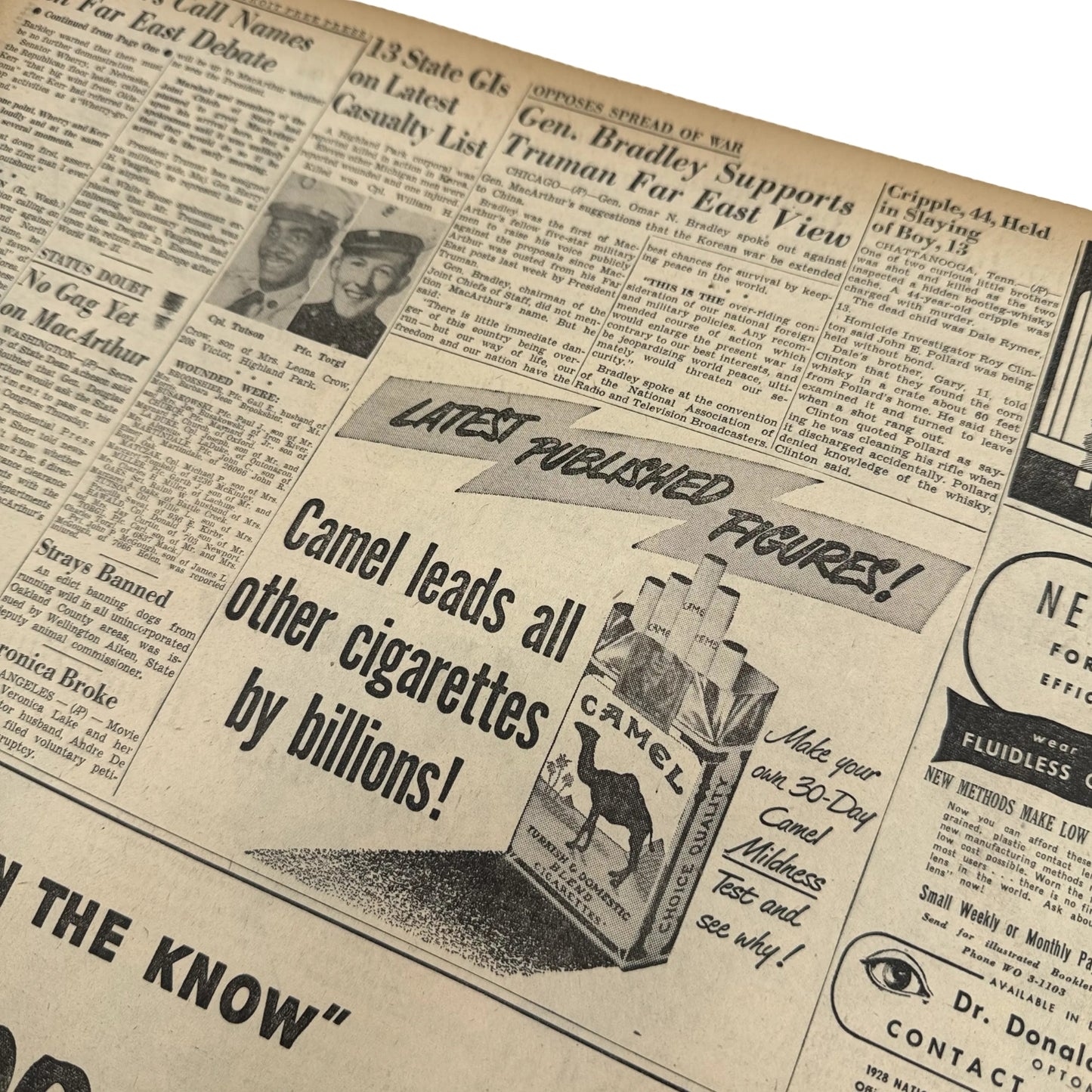 Detroit Free Press — M'Arthur Lands in U.S. — April 18, 1951