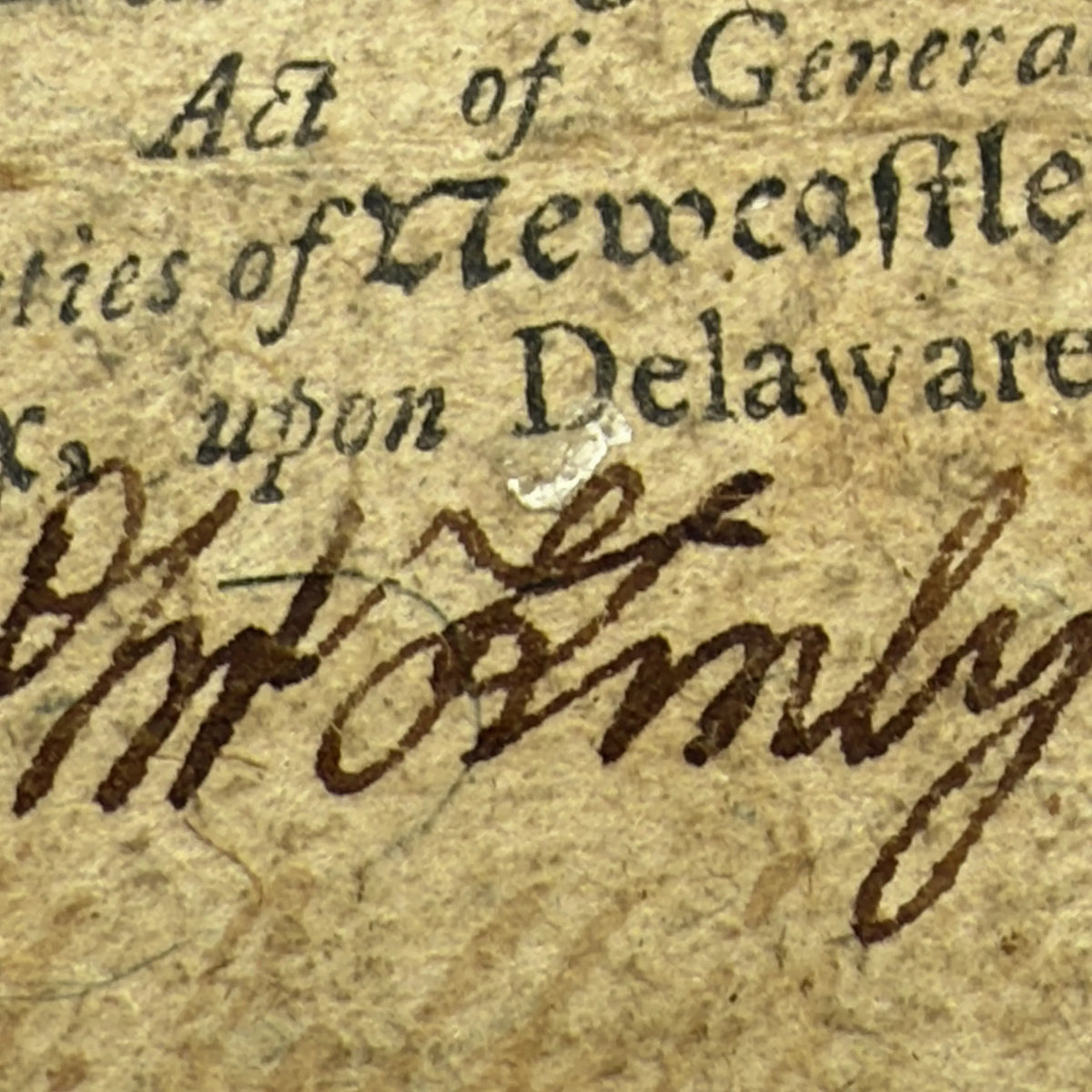Colonial Currency — Delaware — January 1, 1776 — Ten Shillings Note
