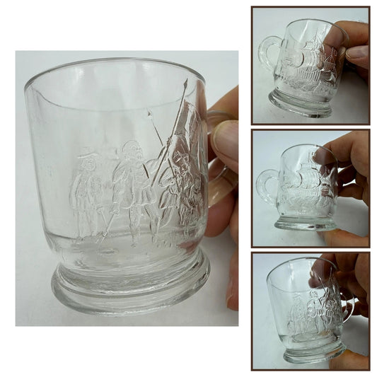 1893 Columbian Exposition Chicago World's Fair Small Pressed Glass Cup with Handle