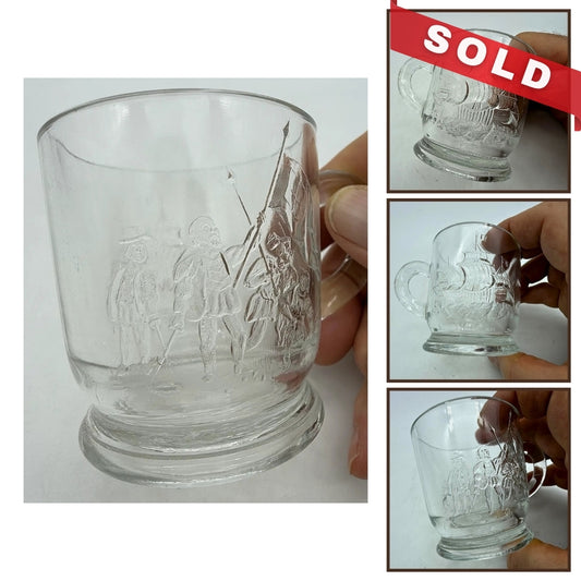1893 Columbian Exposition Chicago World's Fair Small Pressed Glass Cup with Handle