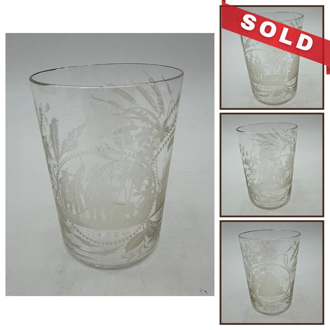 1893 Columbian Exposition Chicago World's Fair Etched Glass