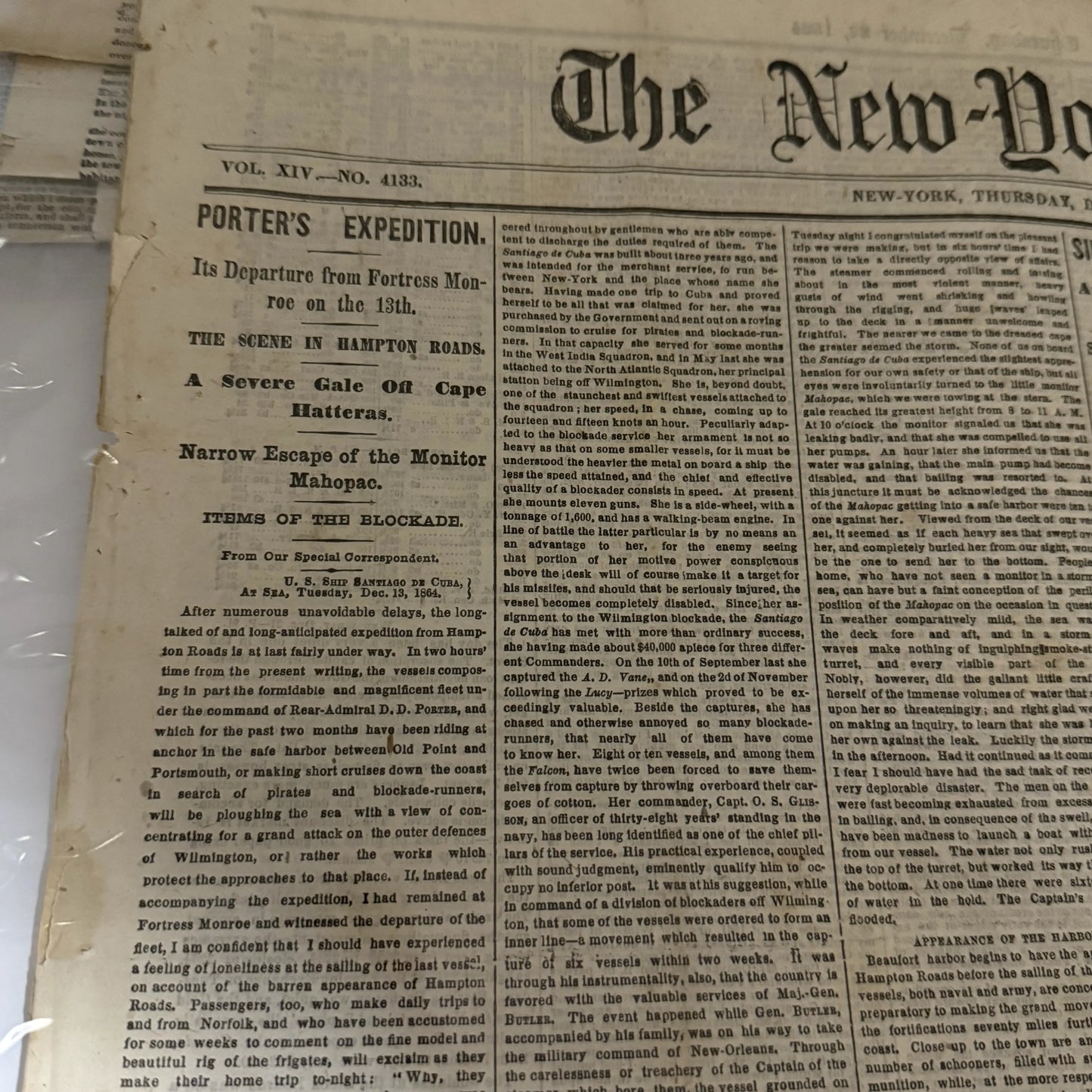 Collection of 34 Civil War Daily Newspapers and Weeklies in an archival box — 1855 - 1865