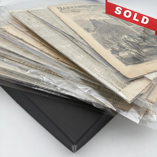 Collection of 34 Civil War Daily Newspapers and Weeklies in an archival box — 1855 - 1865