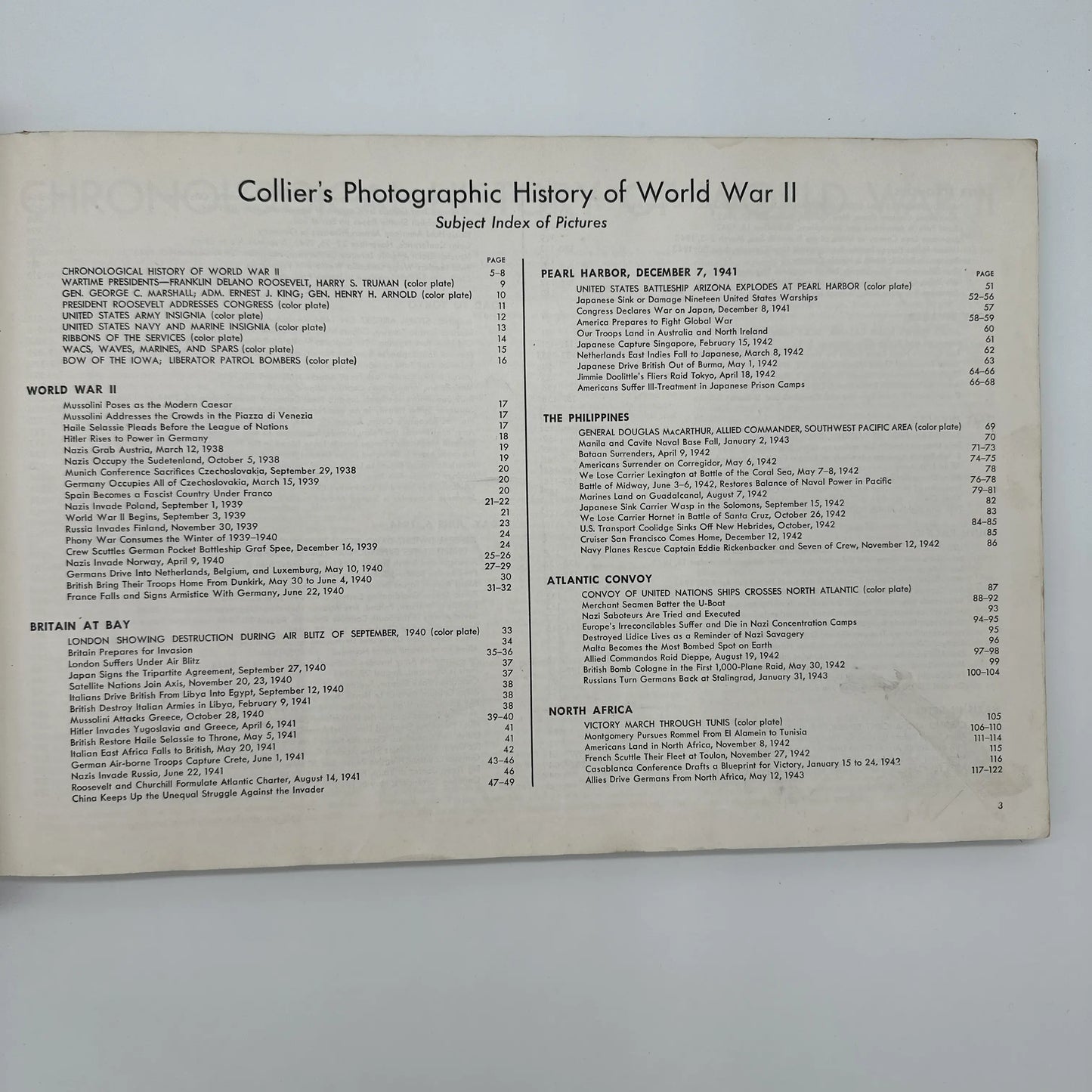 1945 Collier's Photographic History of World War II Vintage Book — Album Edition