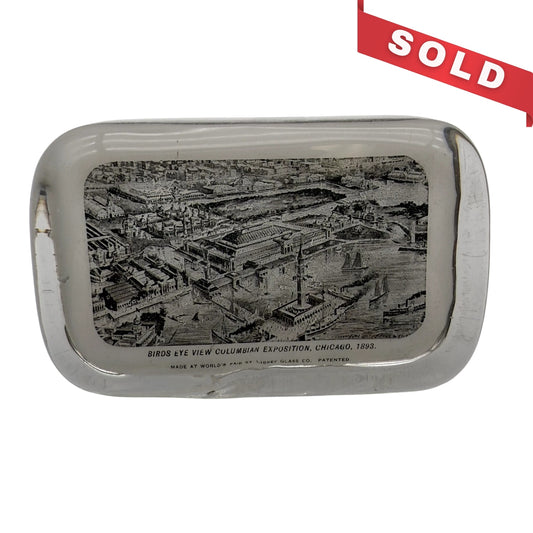 World Columbian Exposition Antique Souvenir Paperweight made by the Libbey Glass Co. — 1893
