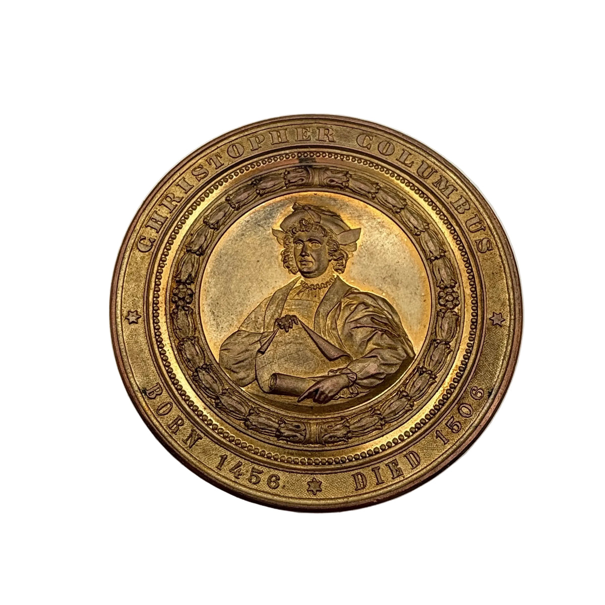 Front of World’s Columbian Exposition Souvenir Medals in Gold Gilt from The History List Rare Finds