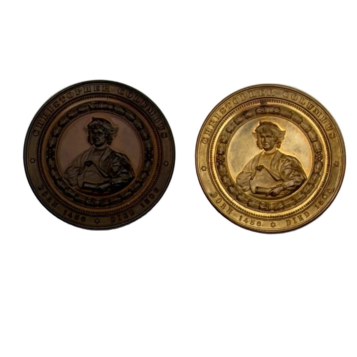 World’s Columbian Exposition Souvenir Medals in Gold gilt and brown patina from The History List Rare Finds