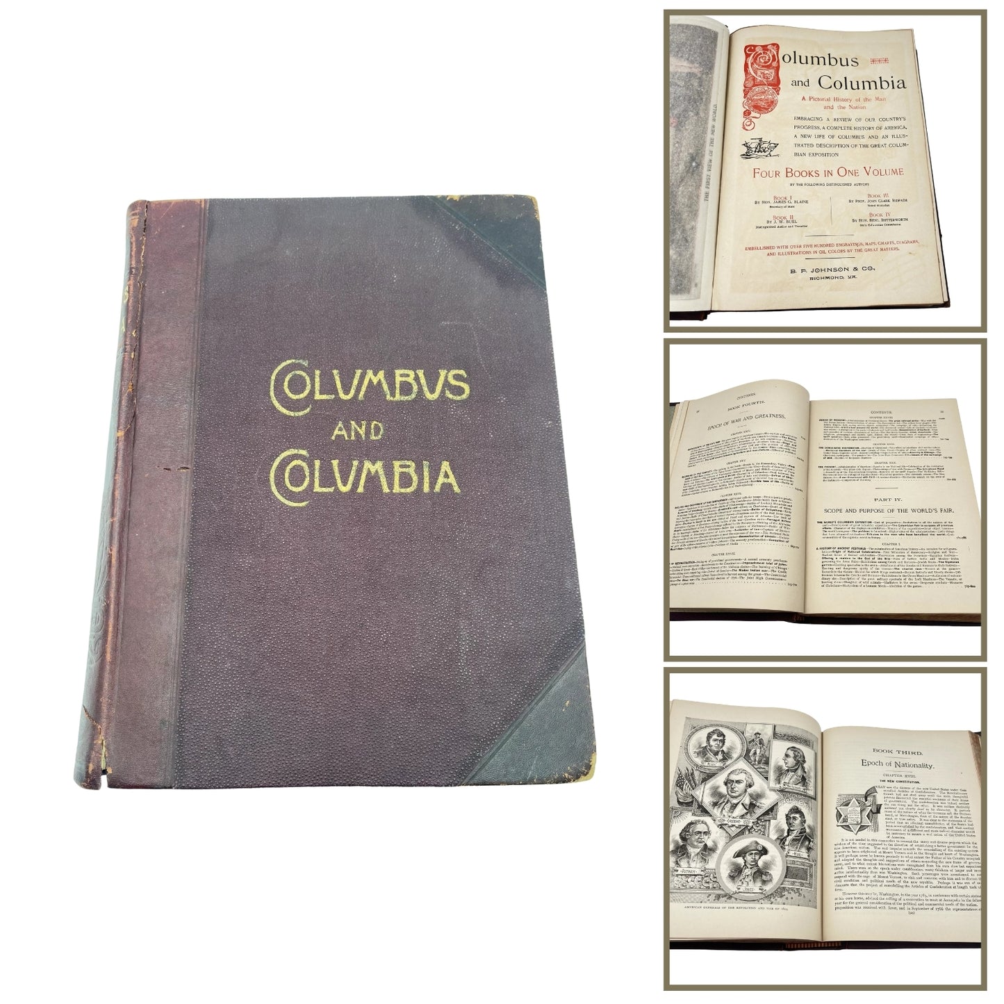 Columbus and Columbia — 4 Illustrated Works in One — 1892