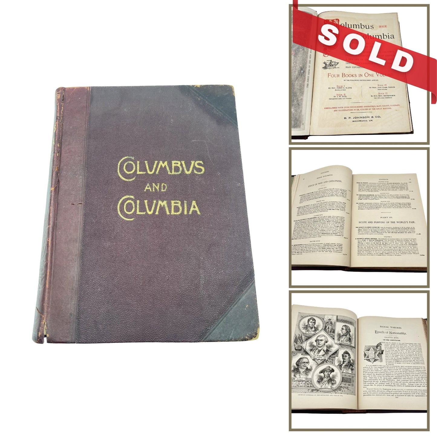 Columbus and Columbia — 4 Illustrated Works in One — 1892