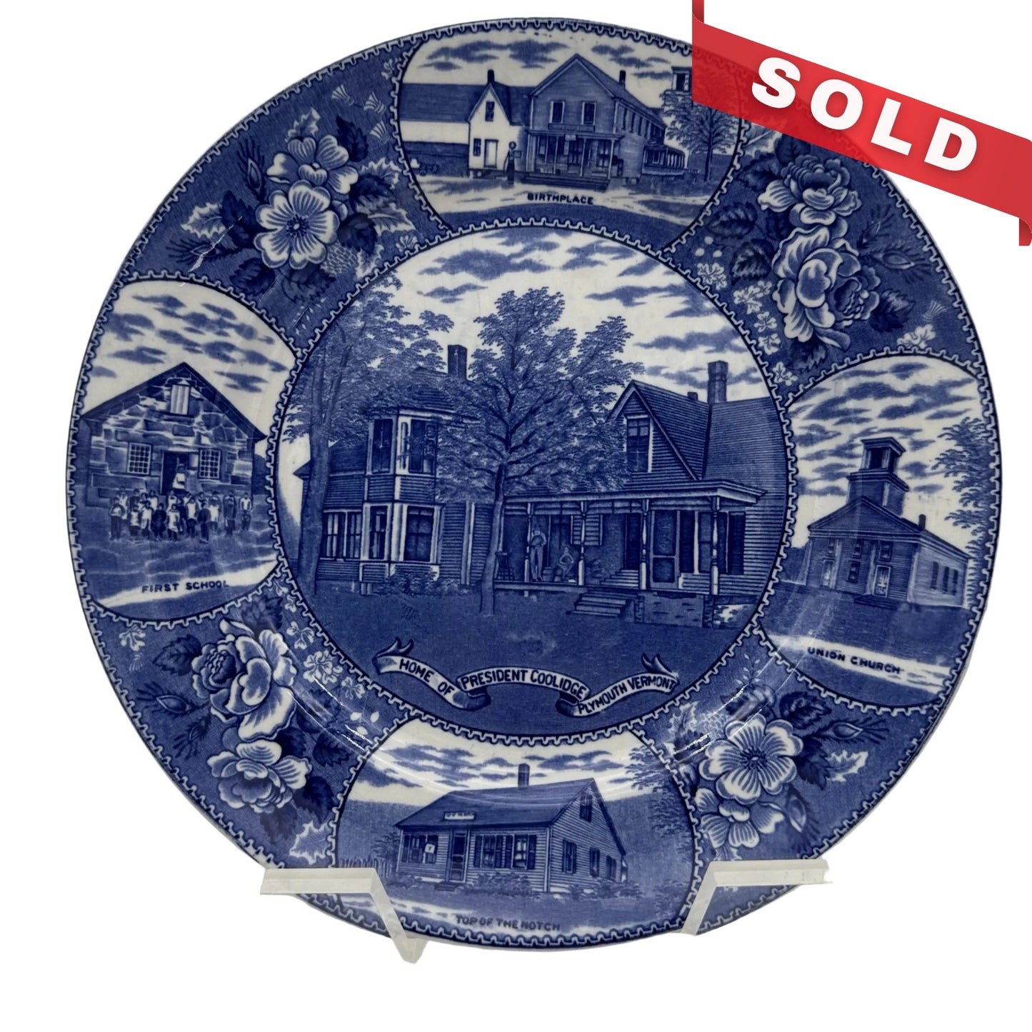 Calvin Coolidge Home Staffordshire Plate  - Adams Souvenir
