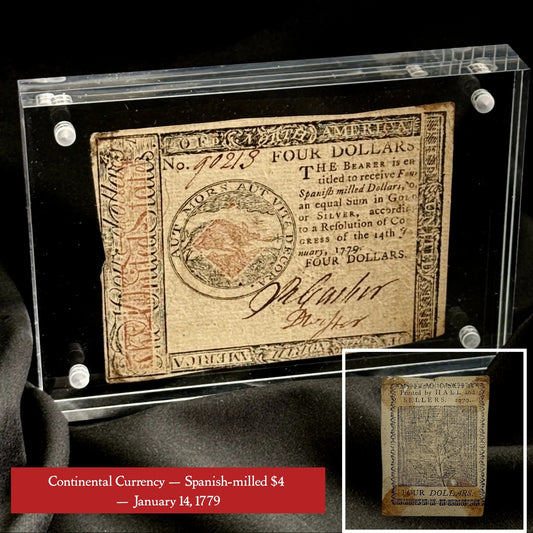 Continental Currency — Spanish-milled $4 — January 14, 1779