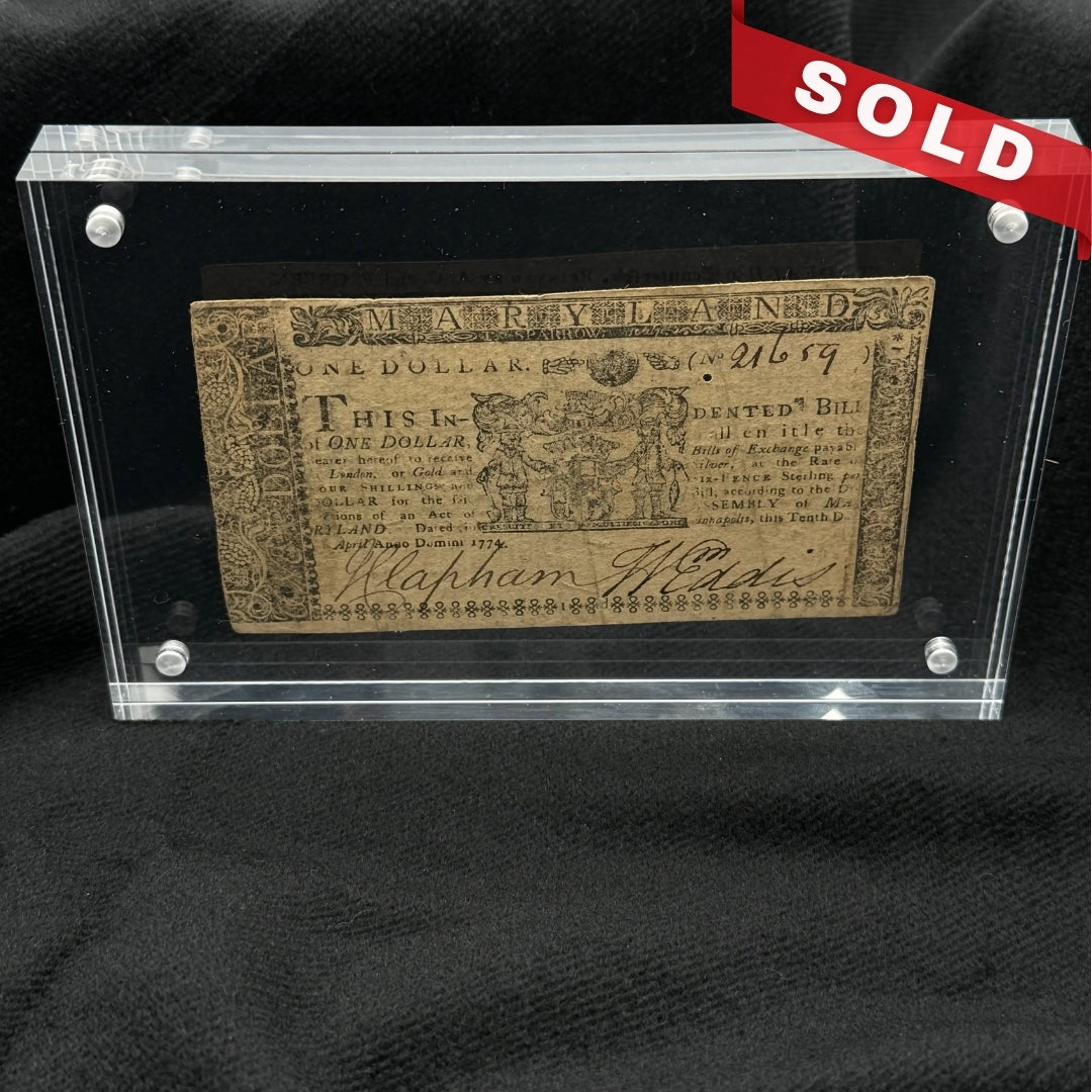 Colonial Currency — Maryland — April 10, 1774 — One dollar
