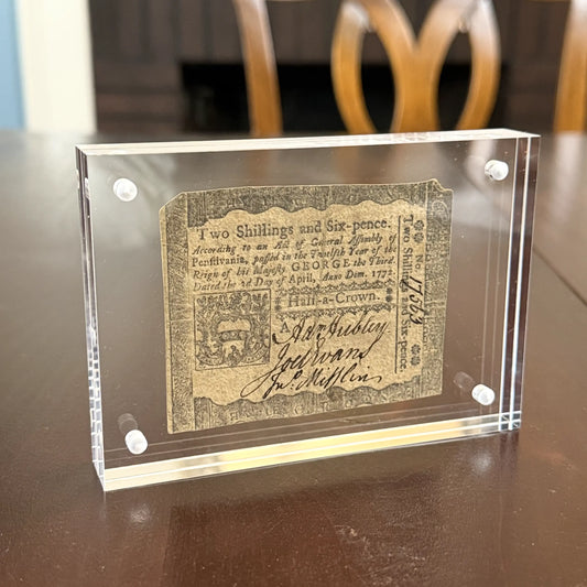 Colonial currency — Pennsylvania — Two shillings and six-pence note — April 3, 1772