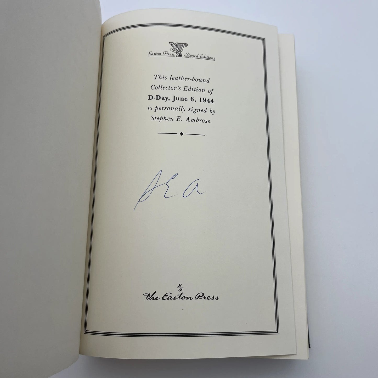 "D-Day, June 6, 1944" Signed by Stephen E. Ambrose - Leather-bound, gilt-edged Easton Press edition 5