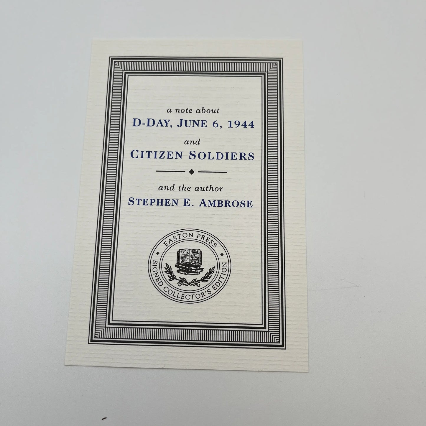 "D-Day, June 6, 1944" Signed by Stephen E. Ambrose - Leather-bound, gilt-edged Easton Press edition 5
