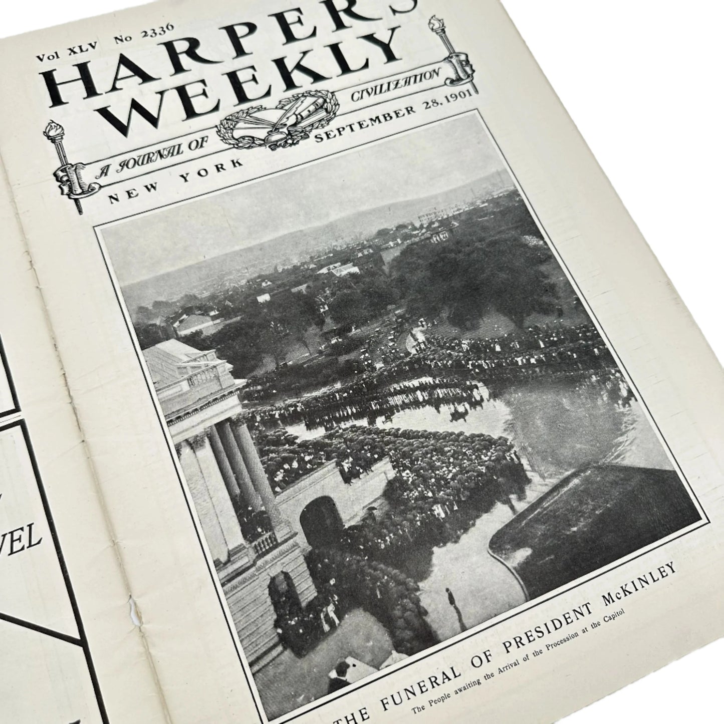 Three "Harper's Weekly" Editions reporting the Funeral of McKinley and the Presidency of Theodore Roosevelt