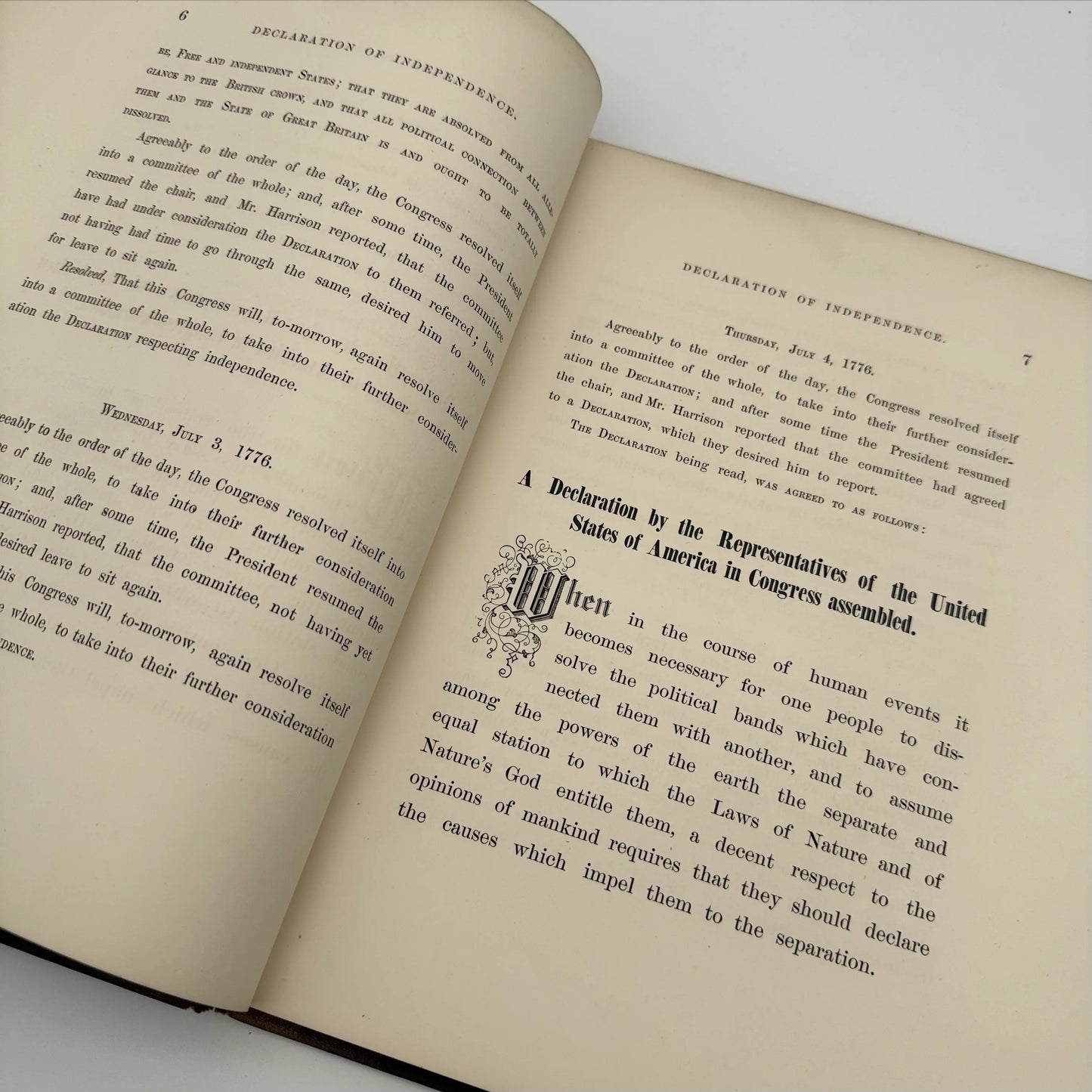"Declaration Of Independence & Washington's Farewell Address" — 1876 — Gilt Presentation Volume for the Centennial