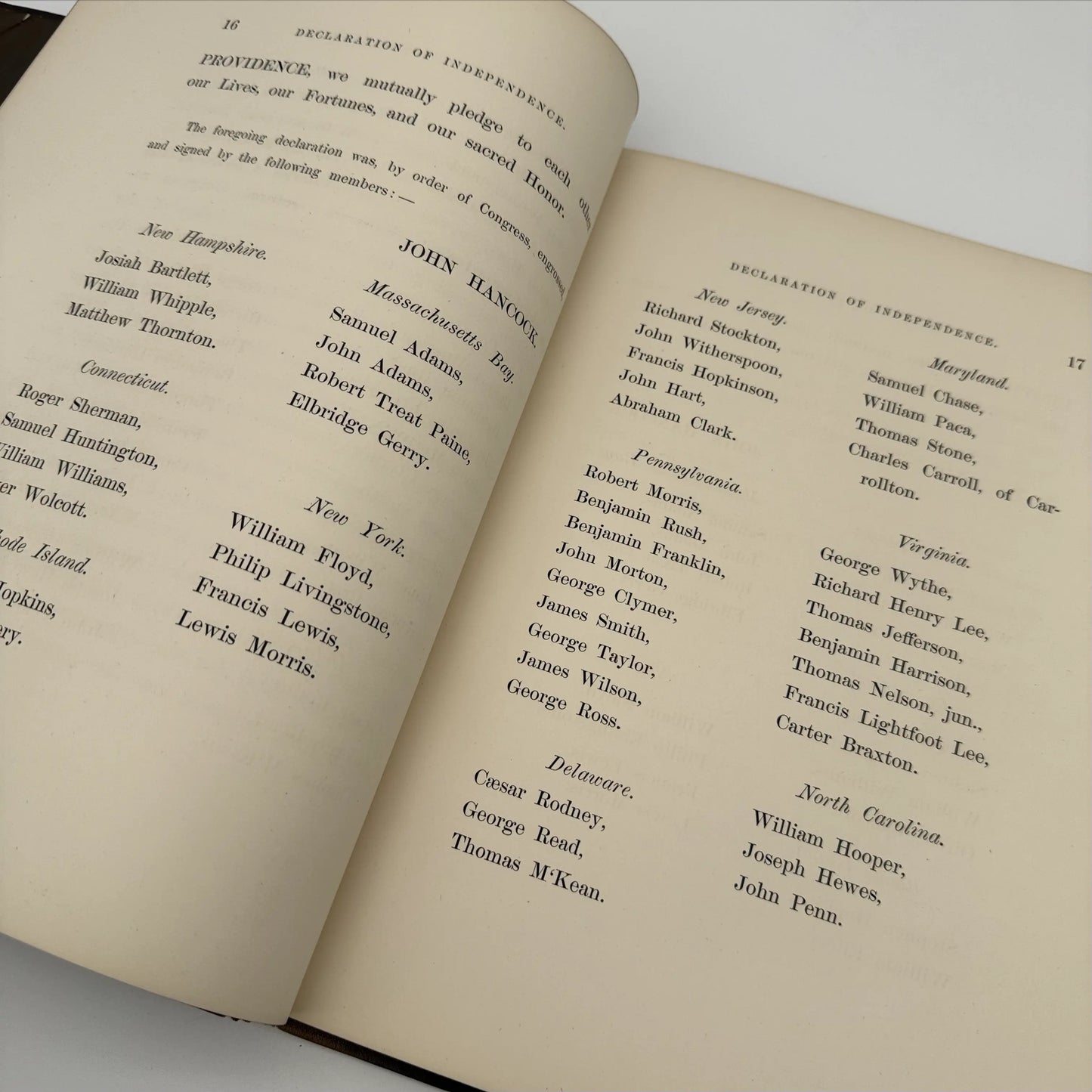 "Declaration Of Independence & Washington's Farewell Address" — 1876 — Gilt Presentation Volume for the Centennial