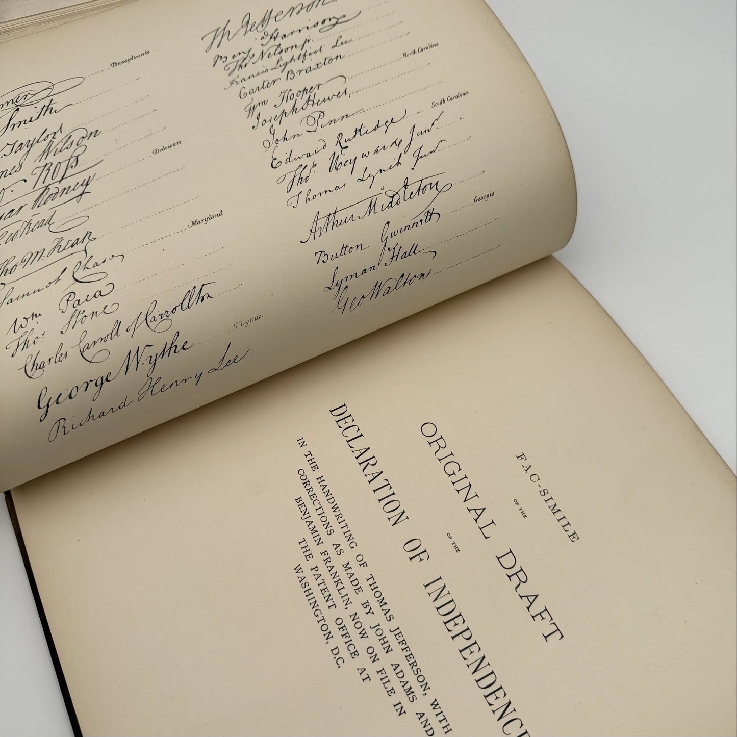"Declaration Of Independence & Washington's Farewell Address" — 1876 — Gilt Presentation Volume for the Centennial