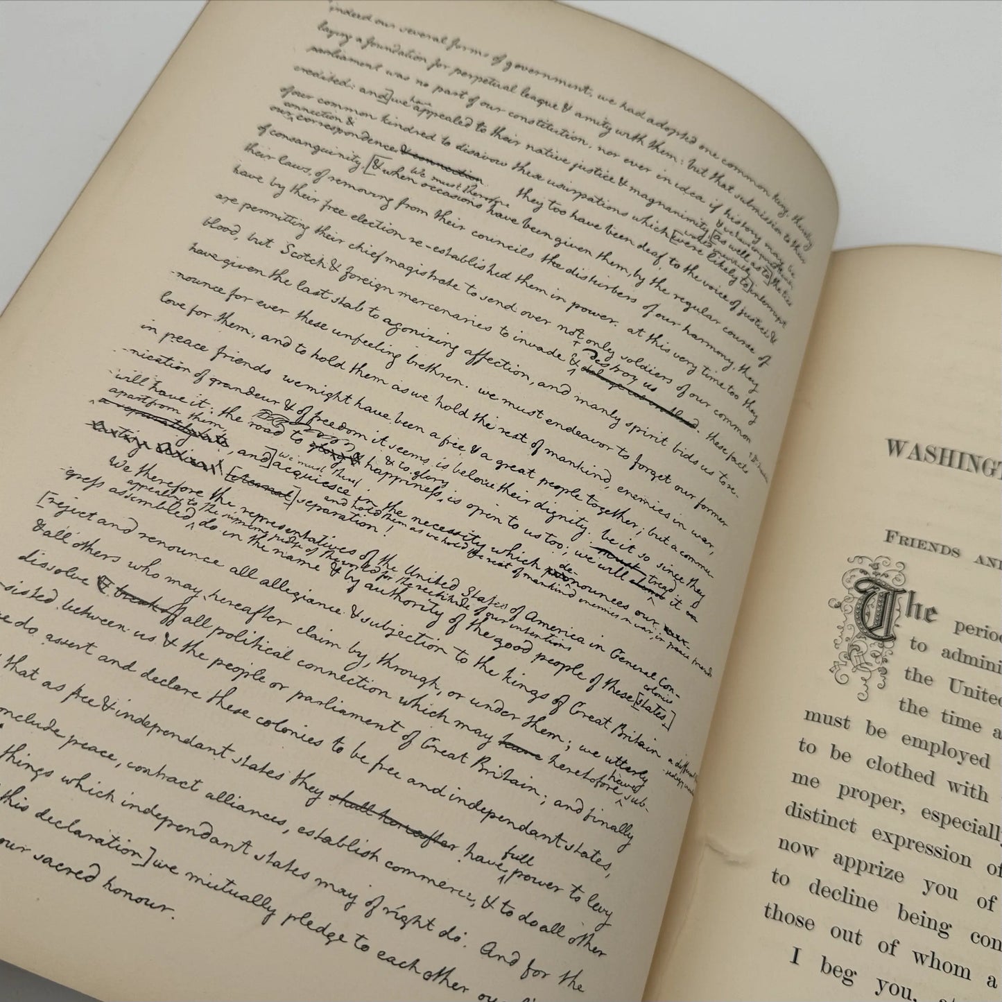 "Declaration Of Independence & Washington's Farewell Address" — 1876 — Gilt Presentation Volume for the Centennial